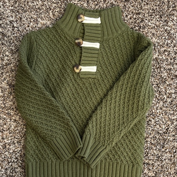 Other - Cozy Olive Green Turtleneck Sweater with Button Accents